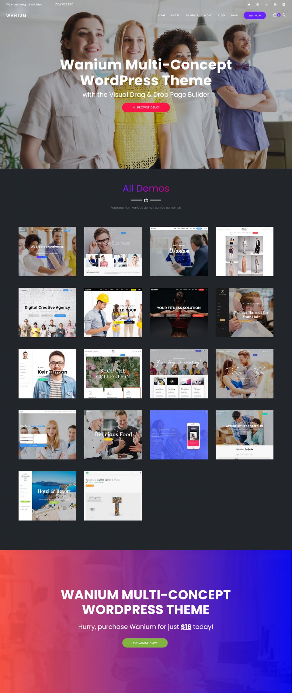 WordPress template ThemeForest Wanium