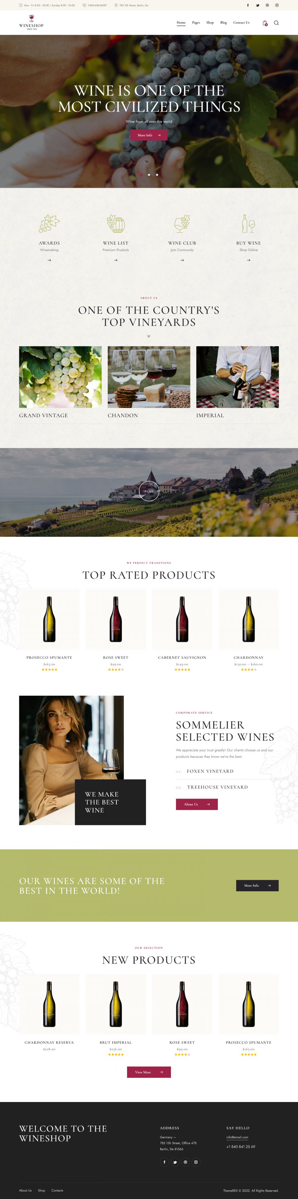 WordPress template ThemeForest WineShop