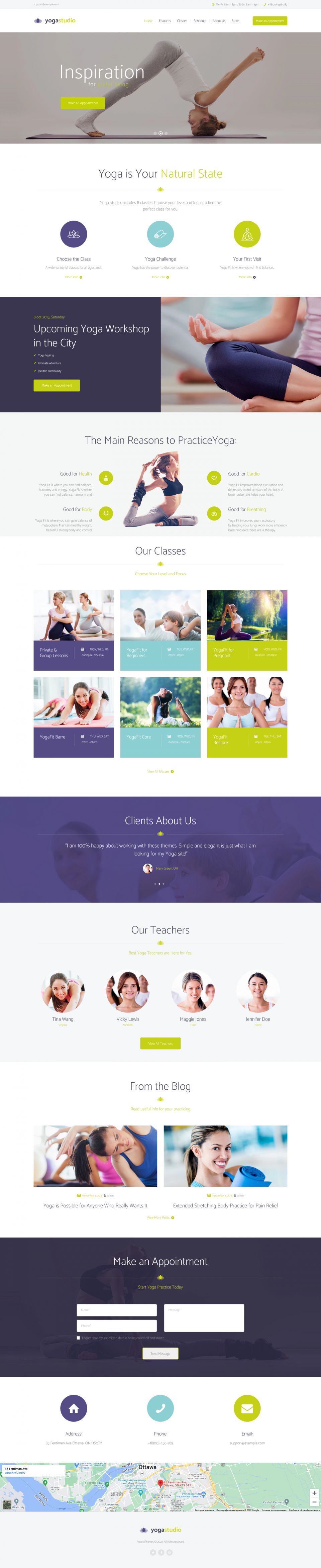 WordPress template ThemeForest Yogastudio