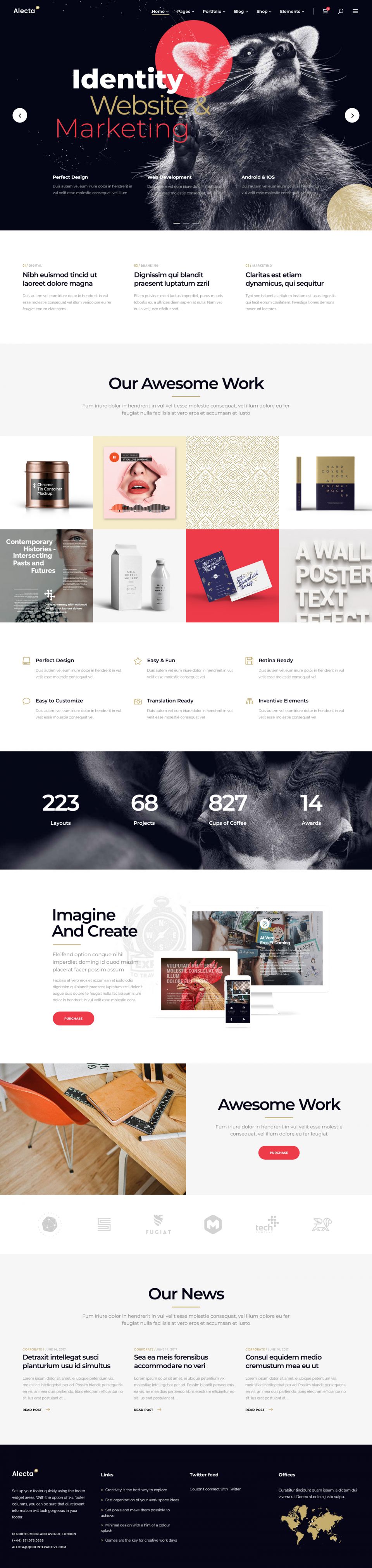 ThemeForest Alecta v1.8.0 [20304098] - template for a creative agency for  WordPress