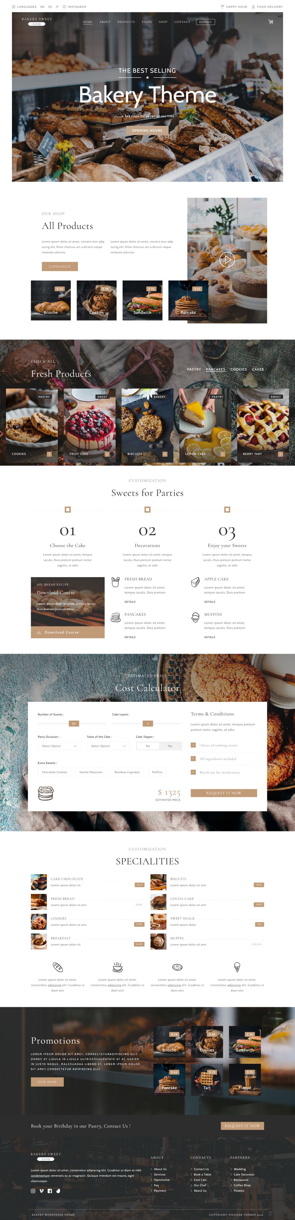 WordPress template ThemeForest Cake Bakery