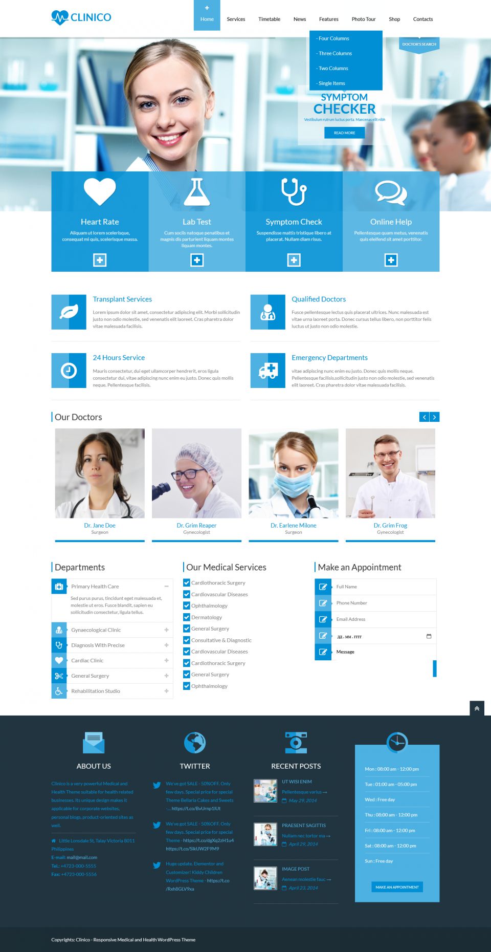 WordPress template ThemeForest Clinico