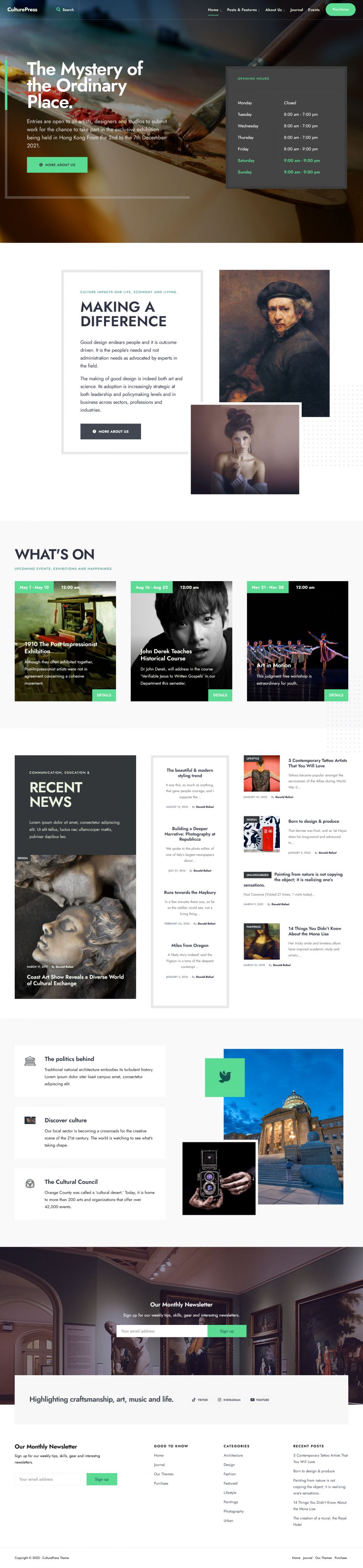 WordPress template ThemeForest CulturePress