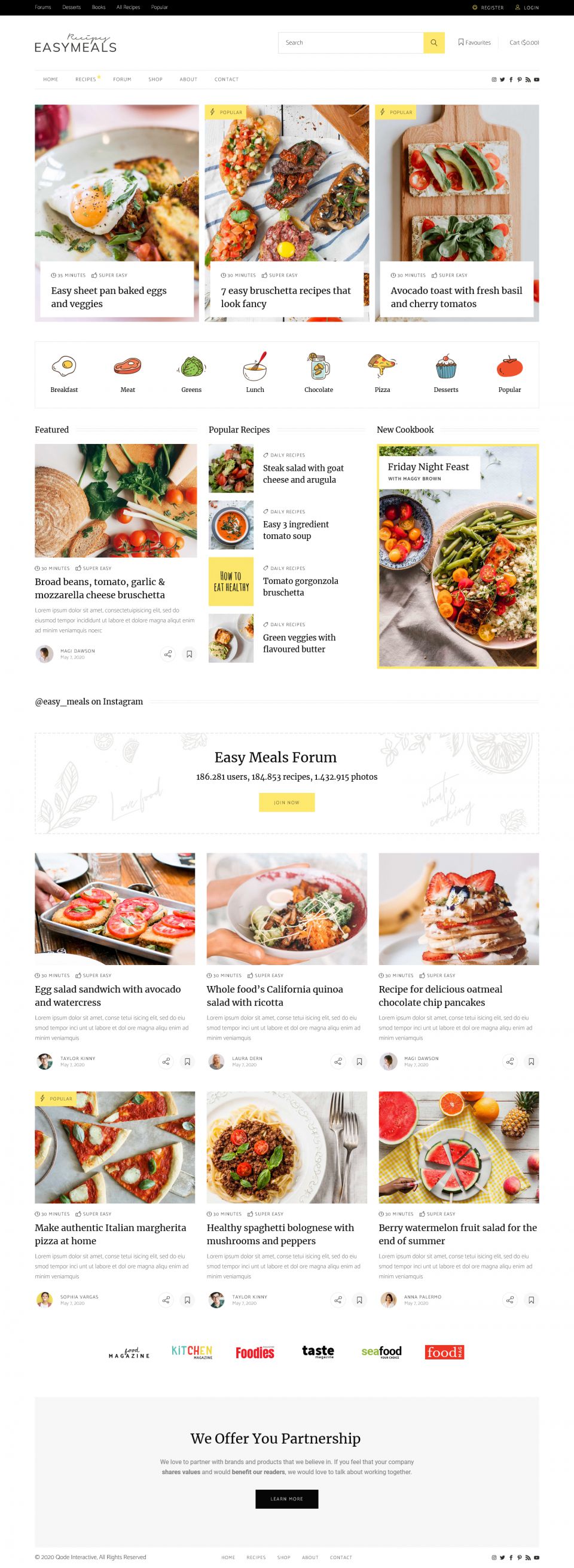 WordPress template ThemeForest EasyMeals