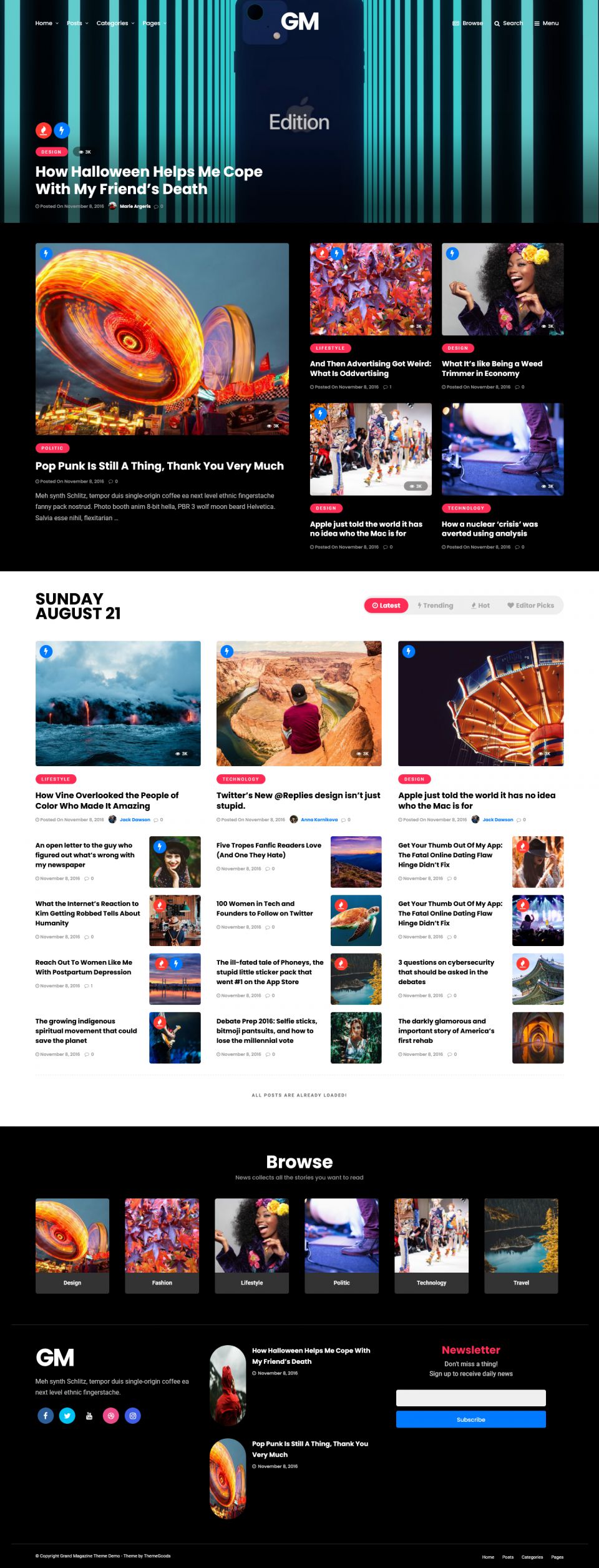 WordPress template ThemeForest Grand Magazine