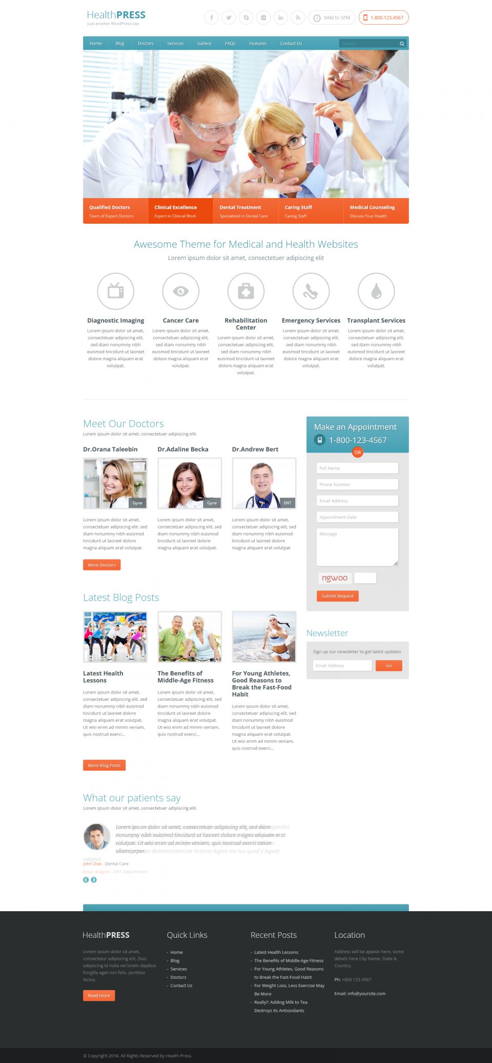 WordPress template ThemeForest HealthPress