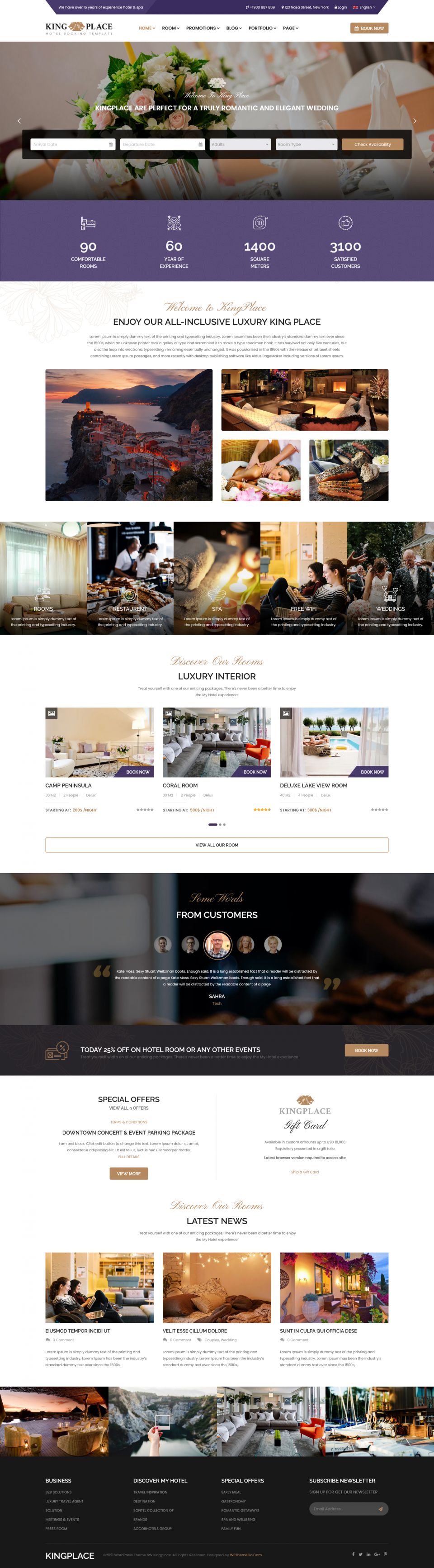 WordPress template ThemeForest KingPlace