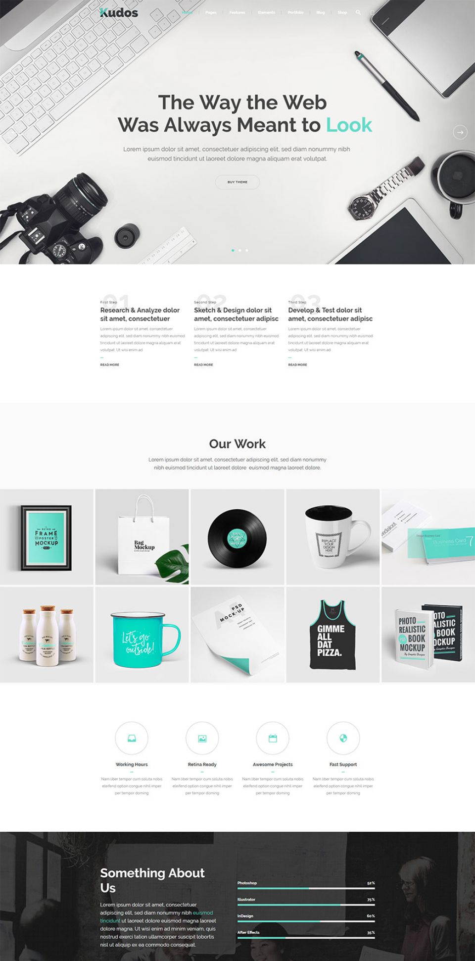 WordPress template ThemeForest Kudos