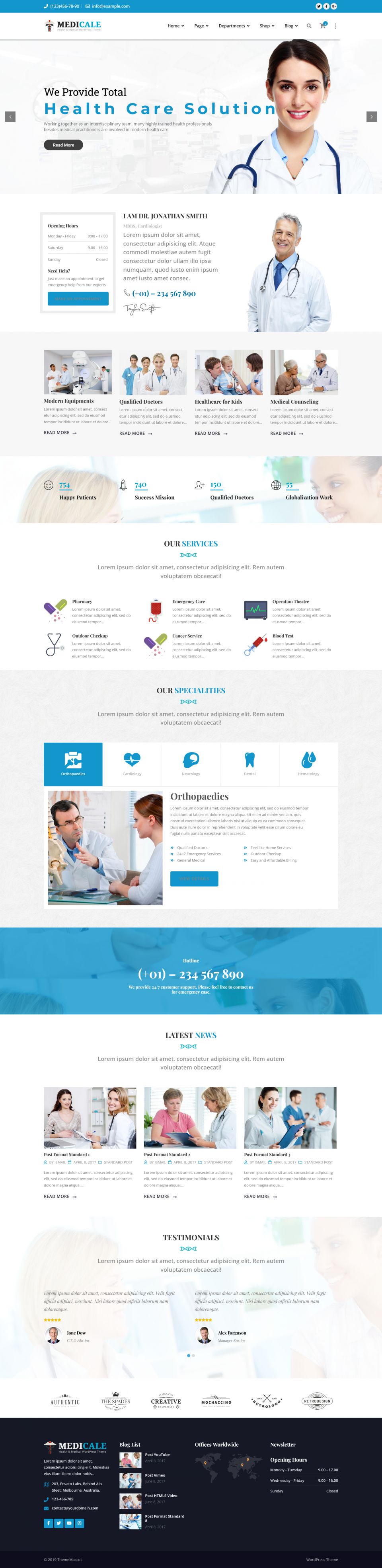 WordPress template ThemeForest Medicale