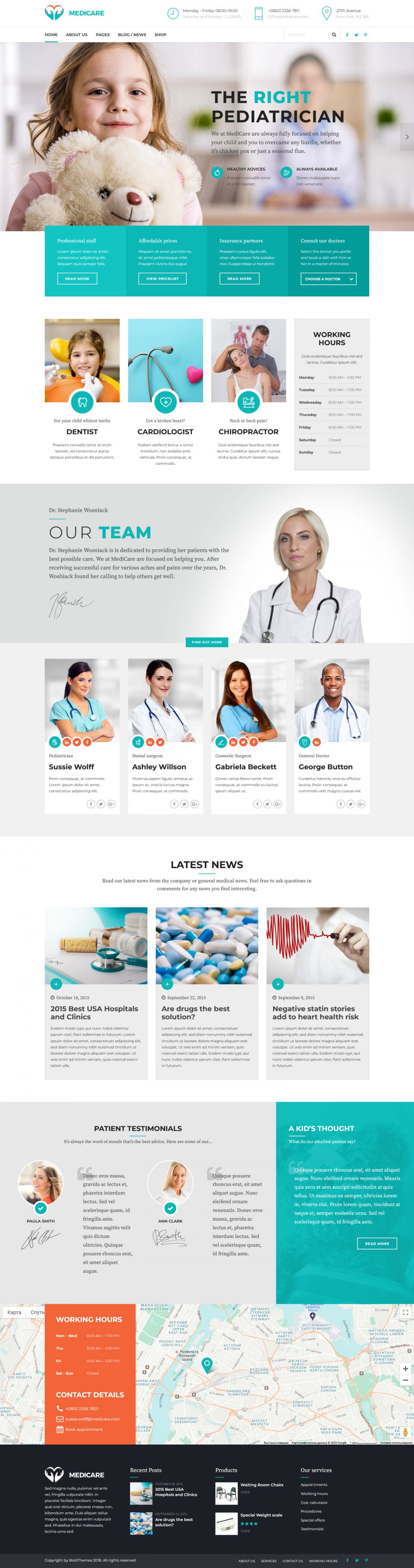 WordPress template ThemeForest Medicare