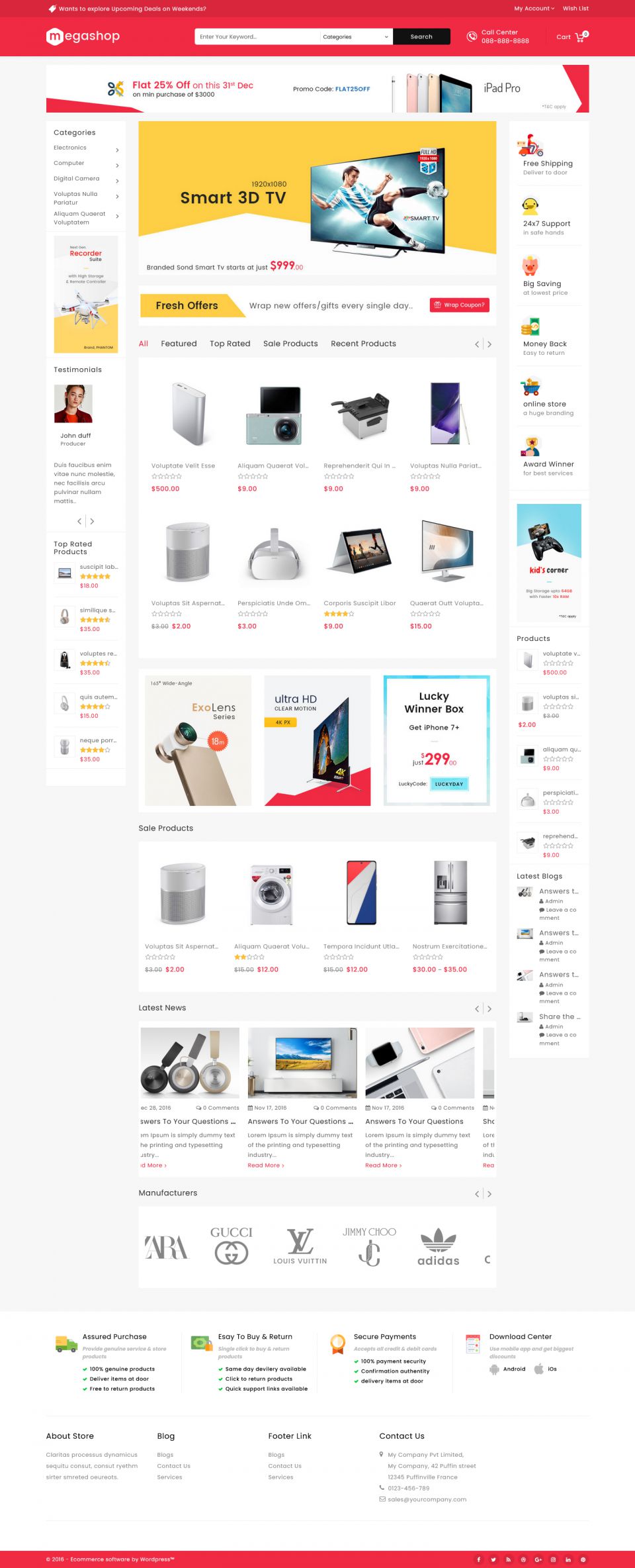 WordPress template ThemeForest MegaShop