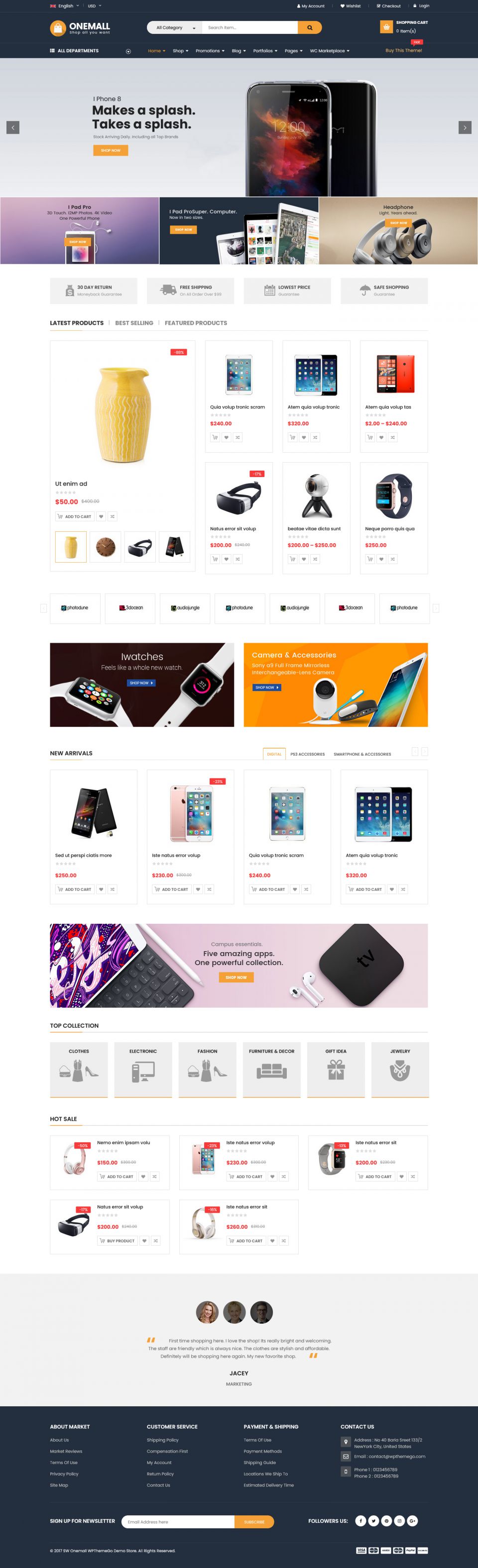 WordPress template ThemeForest OneMall