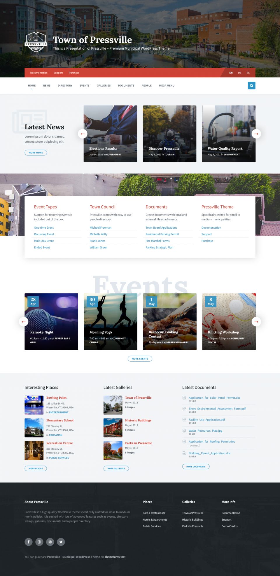 WordPress template ThemeForest Pressville