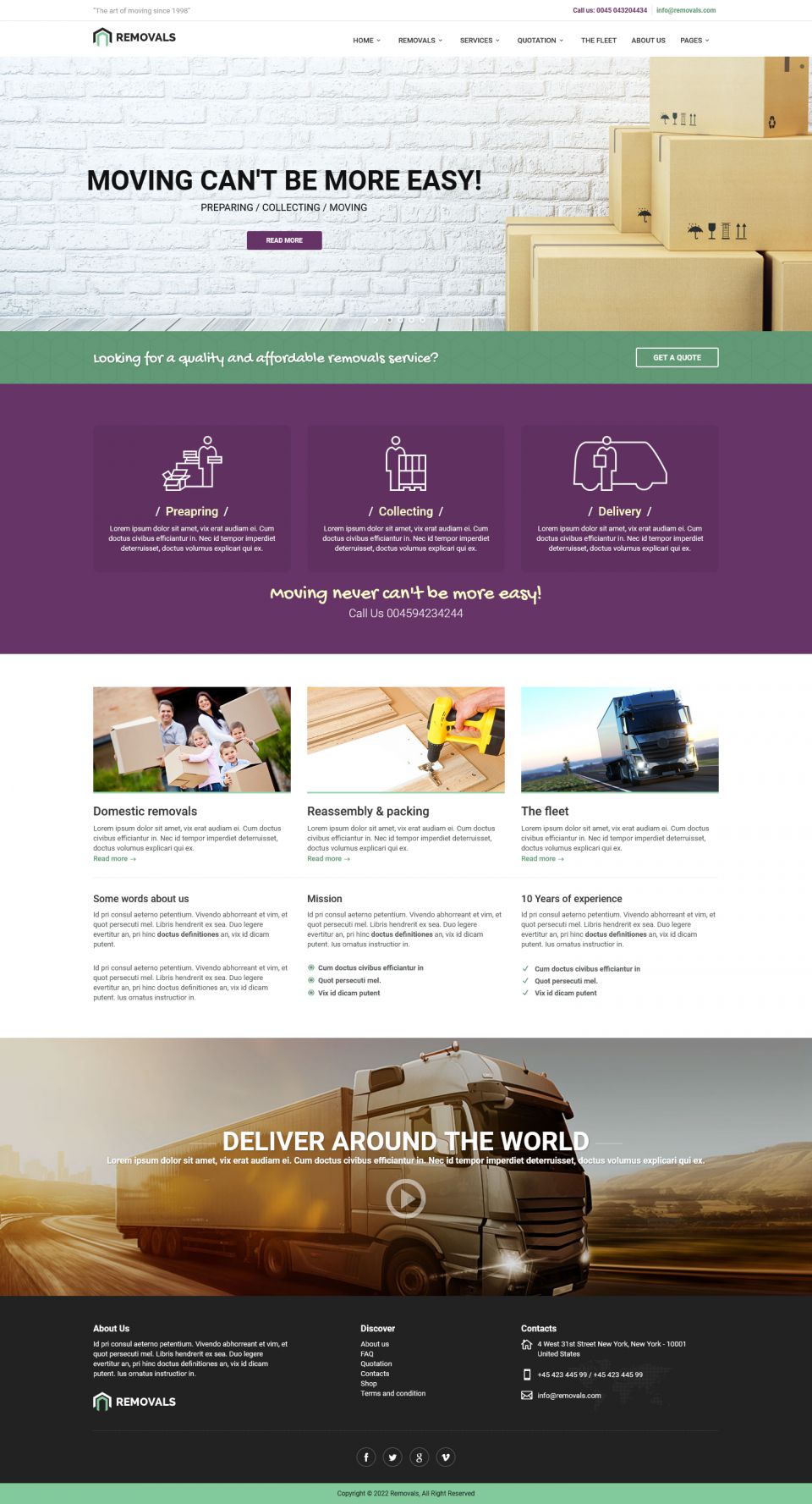 WordPress template ThemeForest REMOVALS