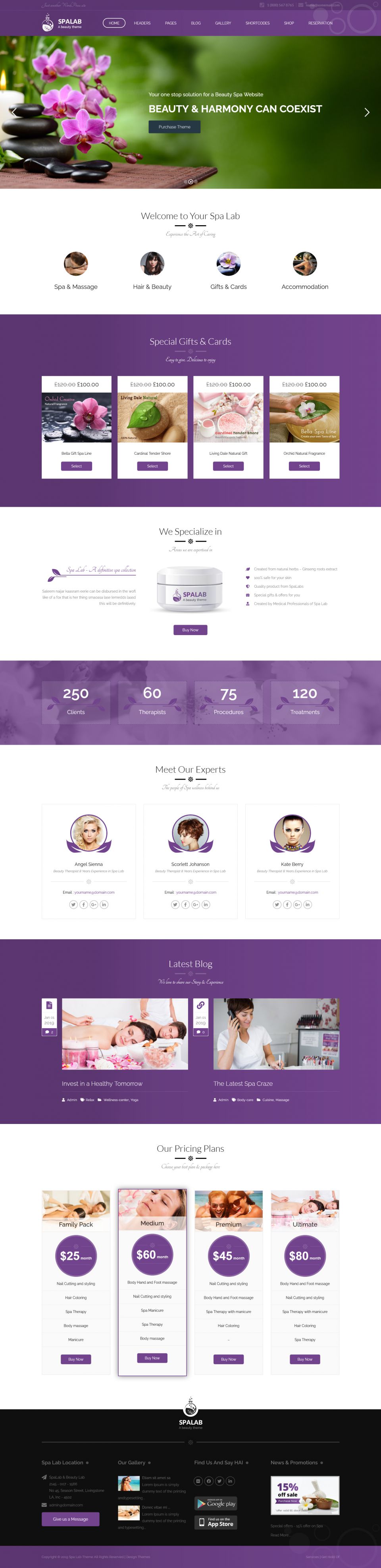 WordPress template ThemeForest Spa Lab