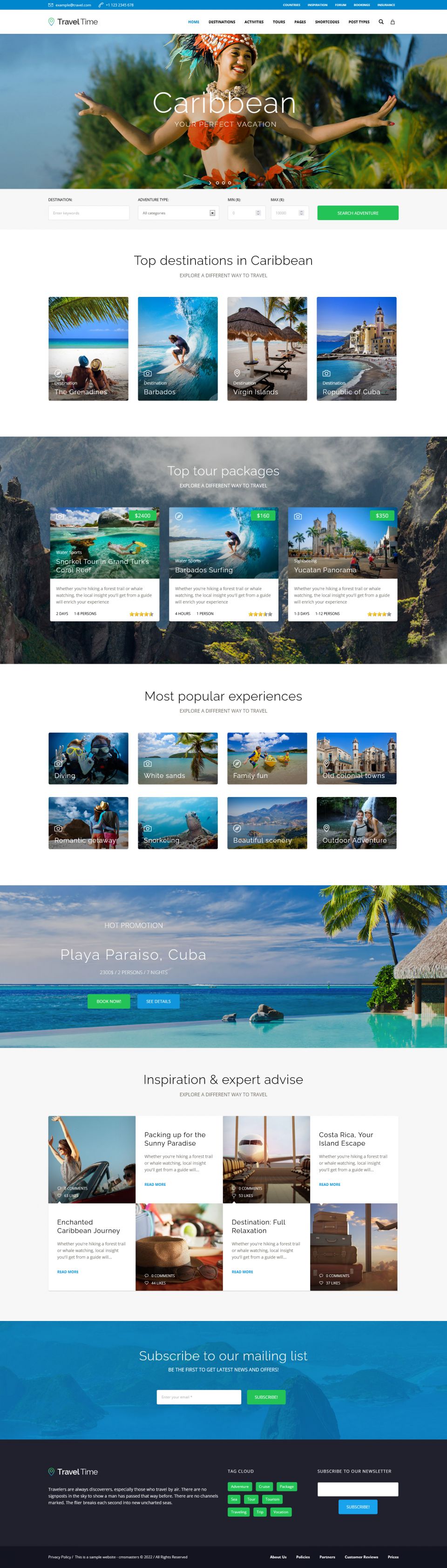 WordPress template ThemeForest Travel Time