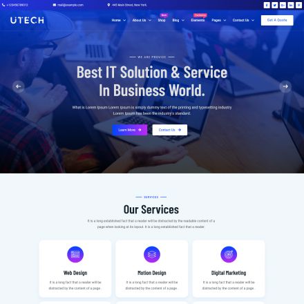 ThemeForest uTech v5.5.0 [33037470] - template of an IT company with an ...