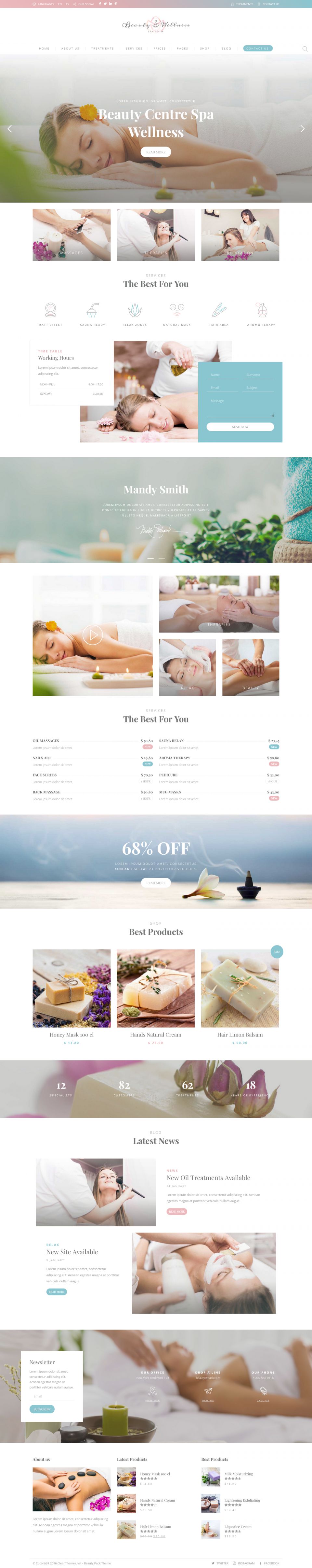 WordPress template ThemeForest Beauty Pack