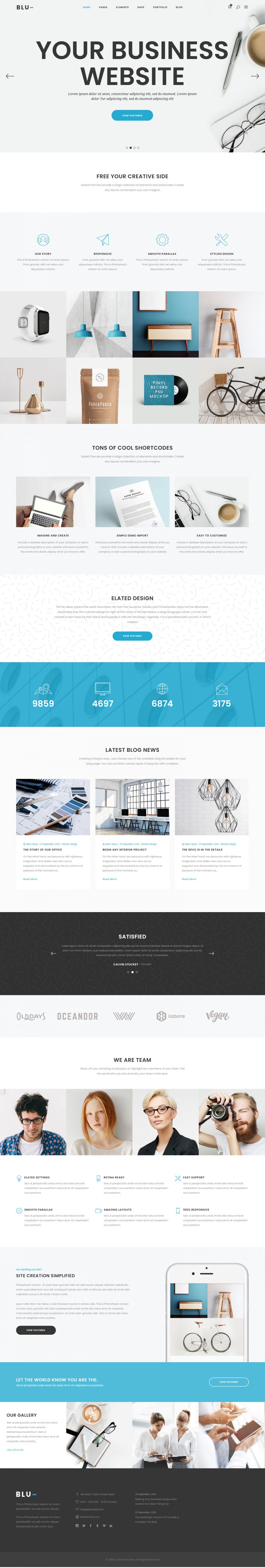 WordPress template ThemeForest Blu