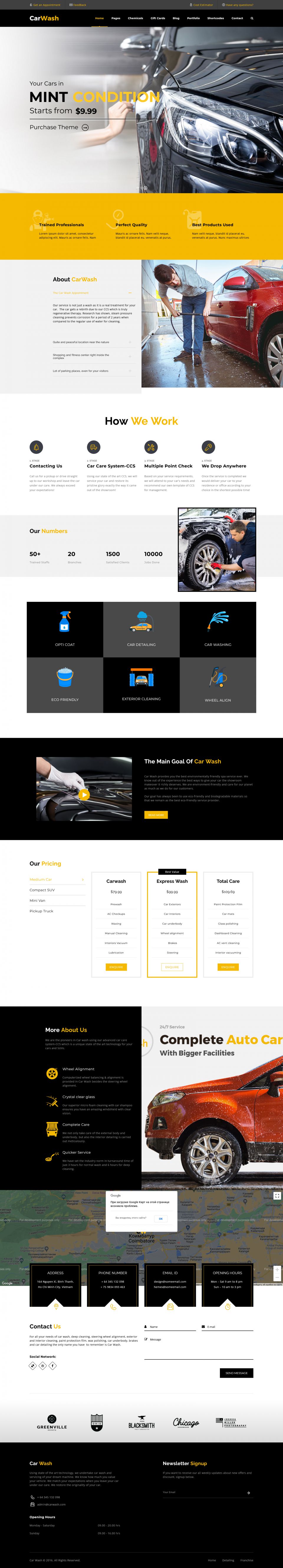 WordPress template ThemeForest Car Wash