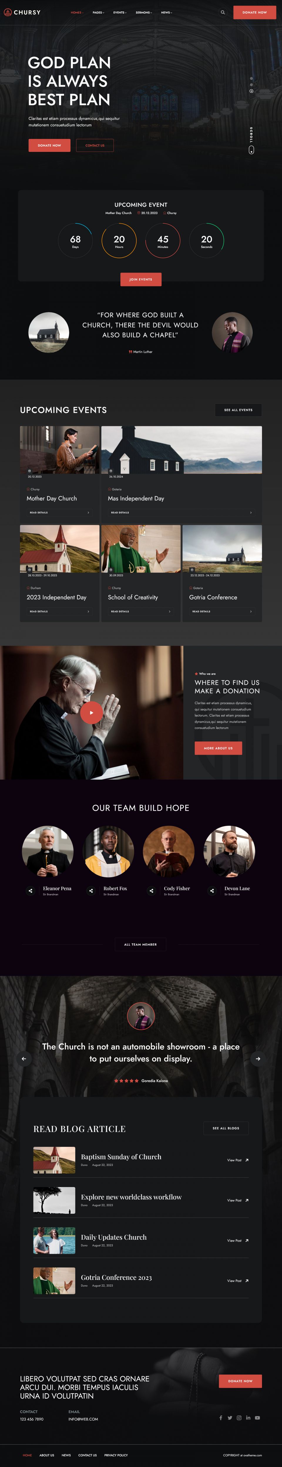 WordPress template ThemeForest Chursy