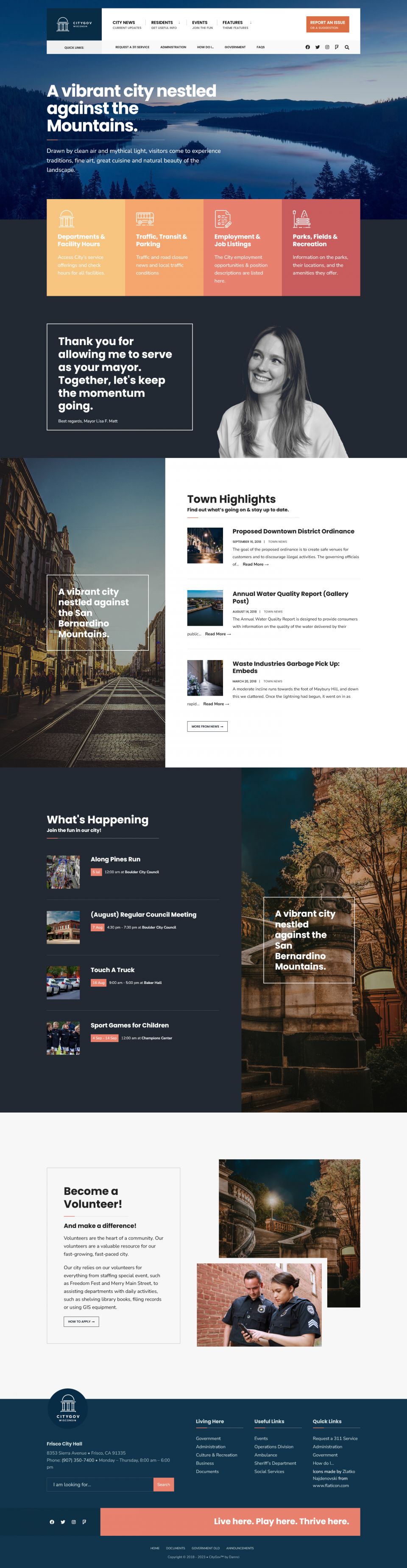 WordPress template ThemeForest CityGov