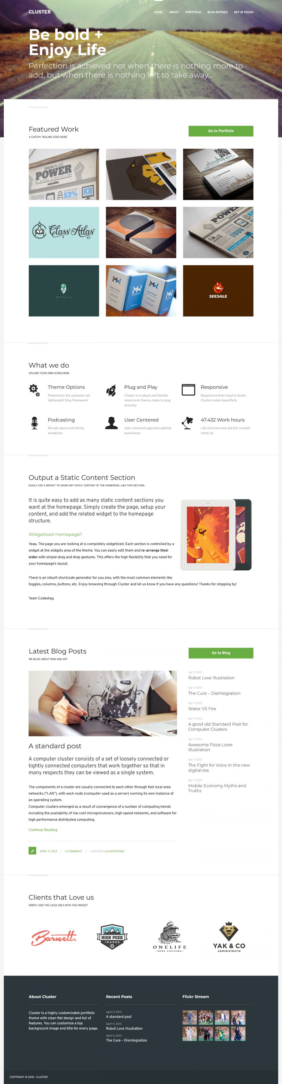 WordPress template ThemeForest Cluster