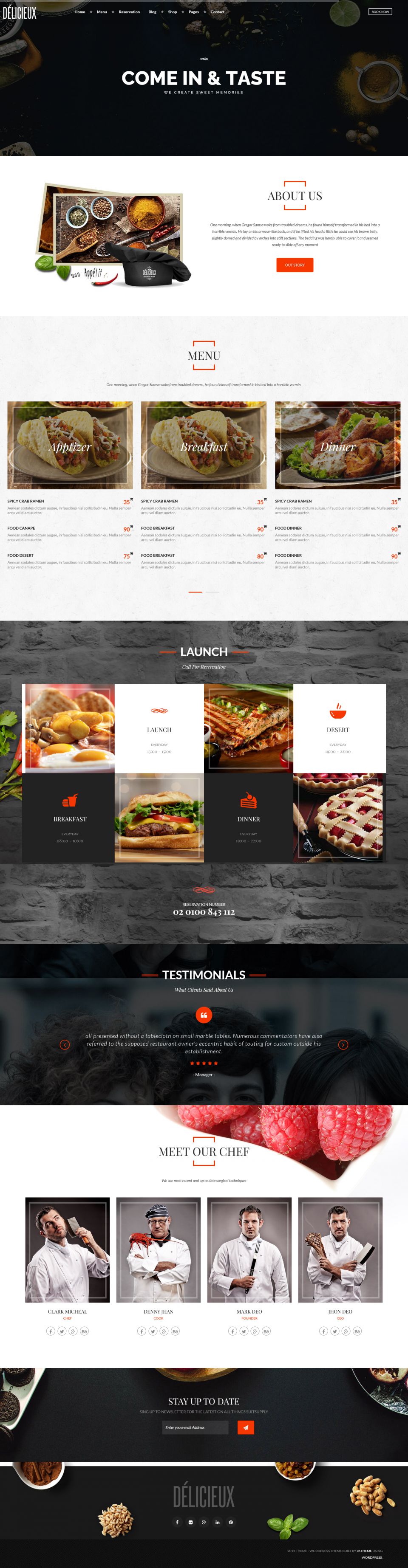 WordPress template ThemeForest Delicieux