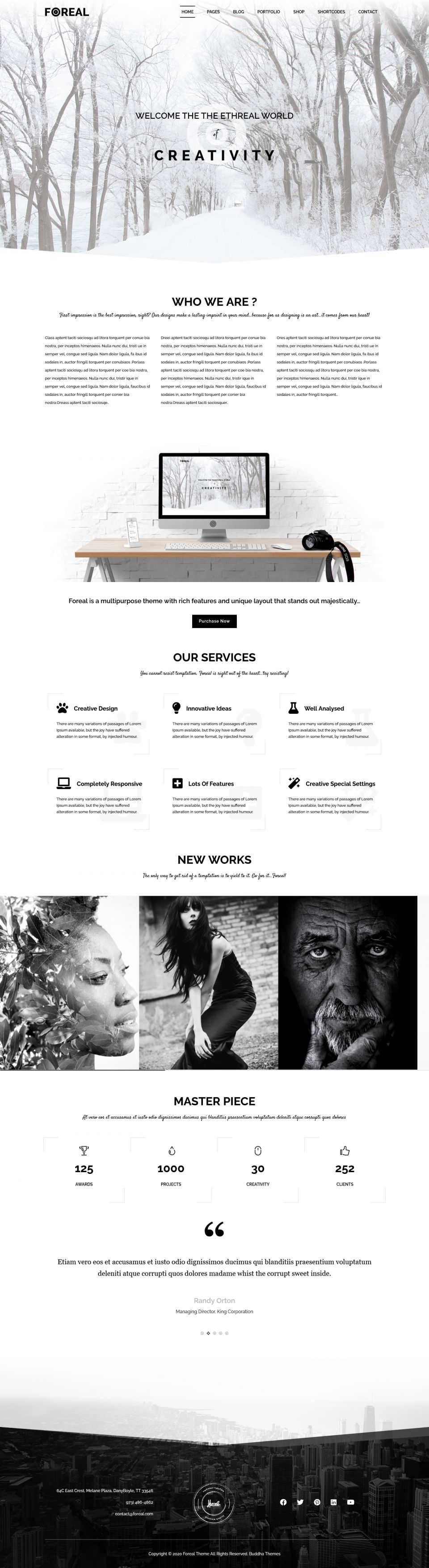 WordPress template ThemeForest Foreal