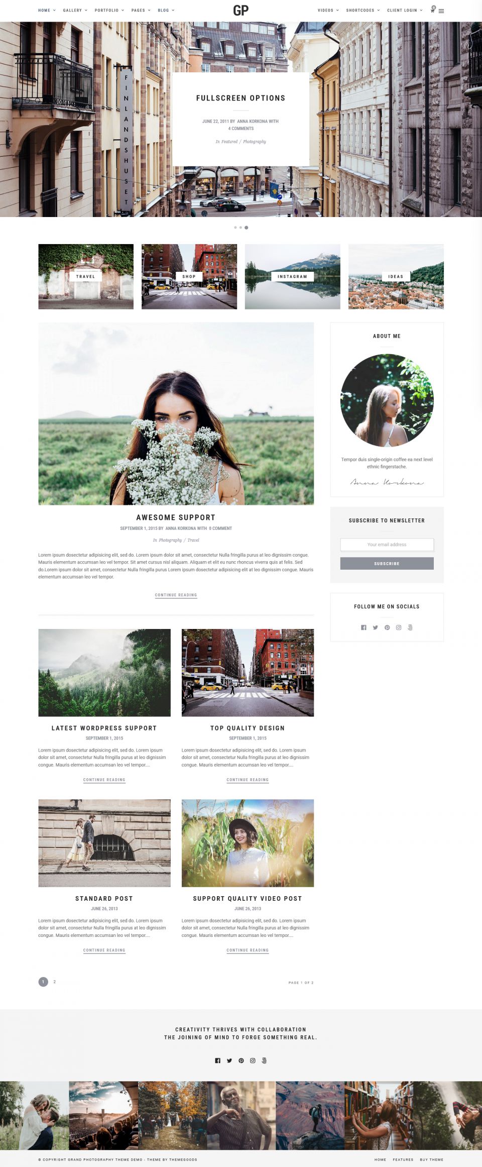 WordPress template ThemeForest Grand Photography