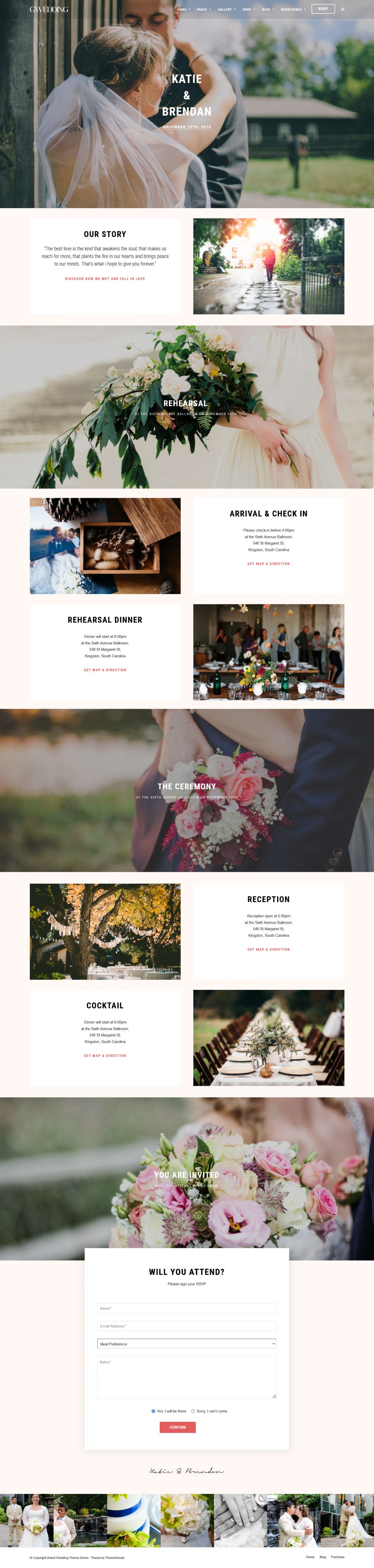 WordPress template ThemeForest Grand Wedding