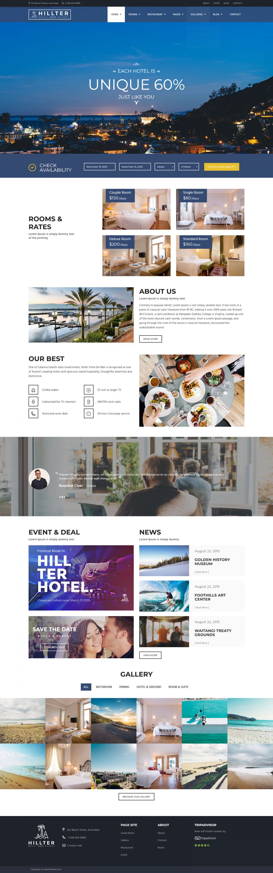 WordPress template ThemeForest Hillter