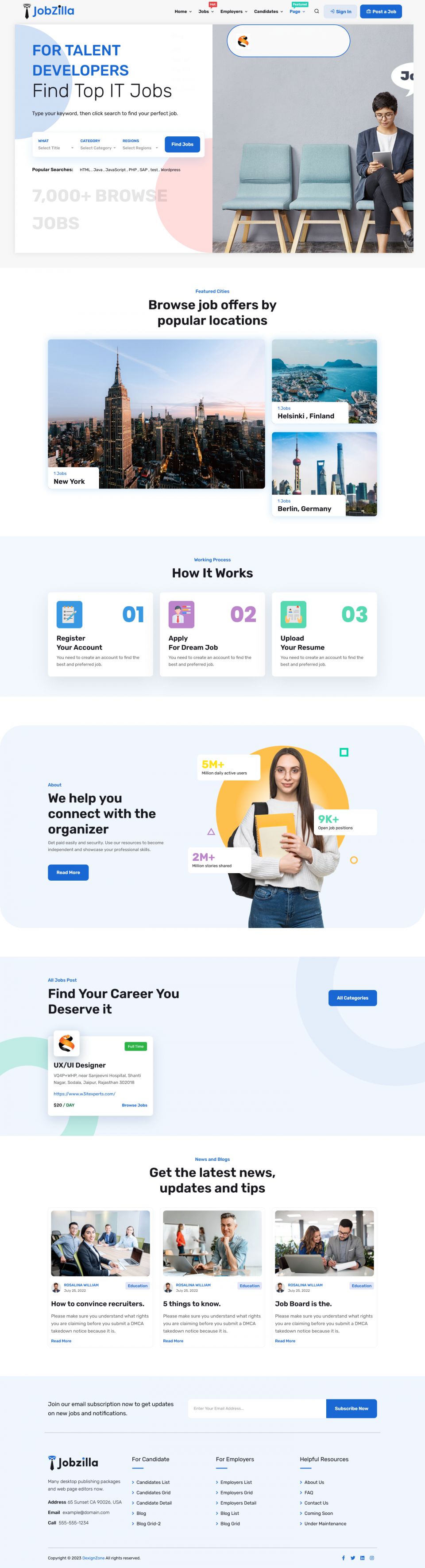 WordPress template ThemeForest JobZilla