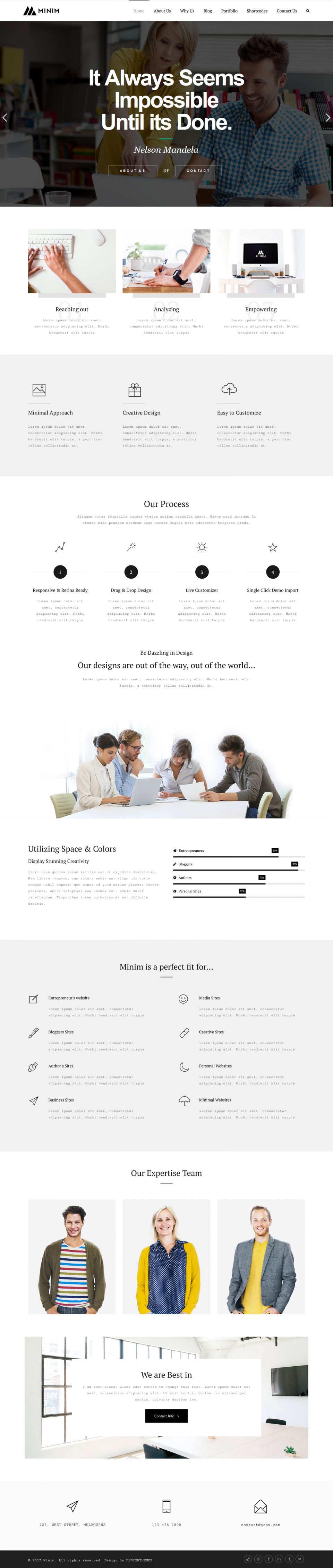 WordPress template ThemeForest Minim