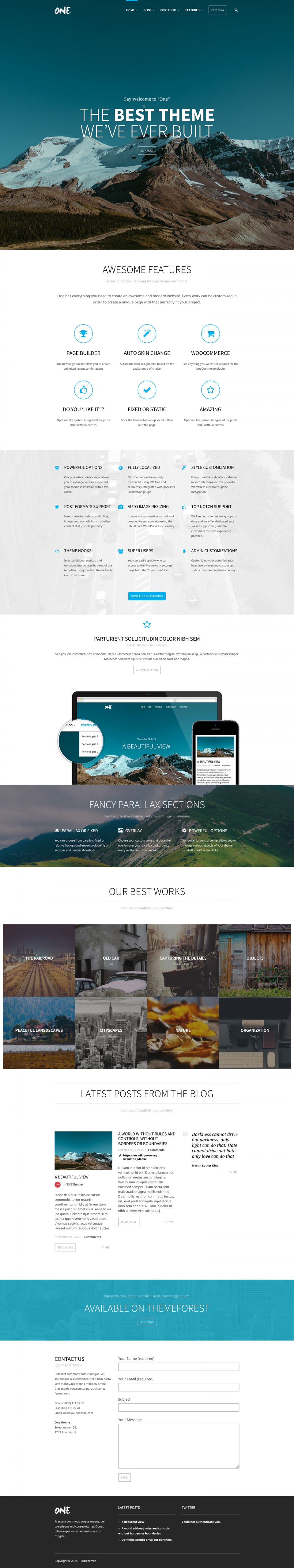 WordPress template ThemeForest One