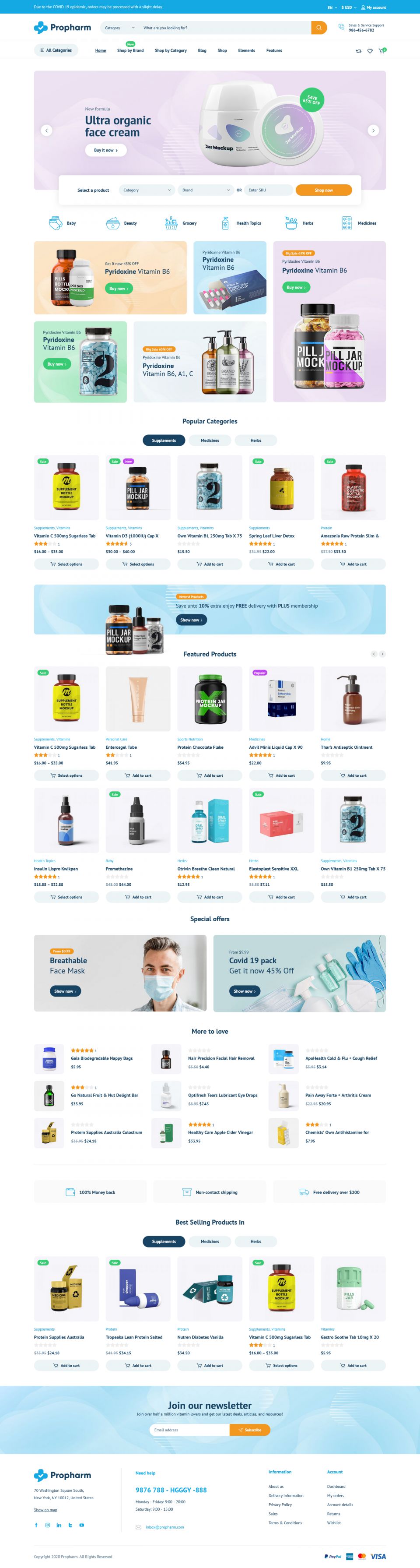 WordPress template ThemeForest Propharm