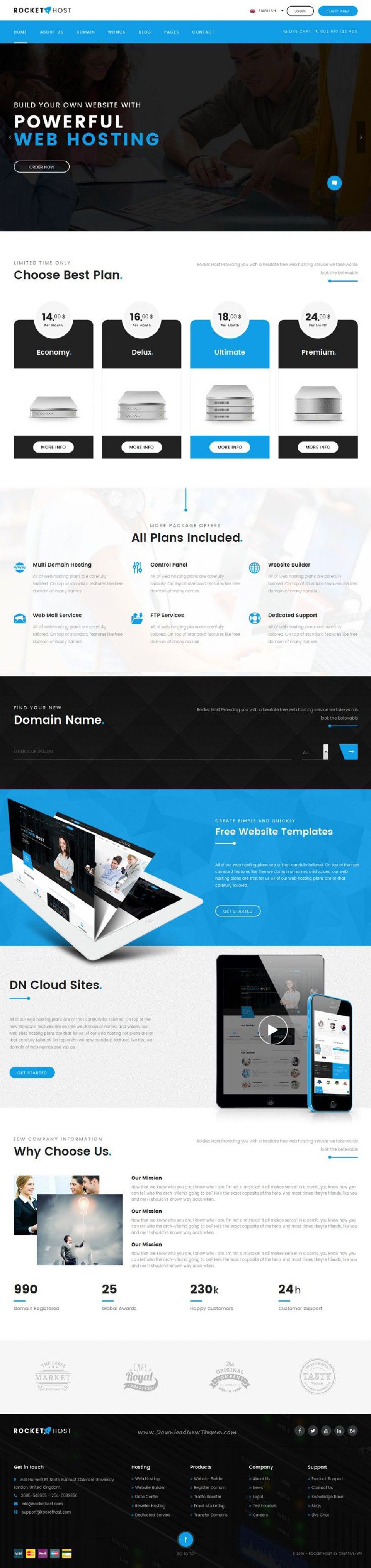 WordPress template ThemeForest RocketHost