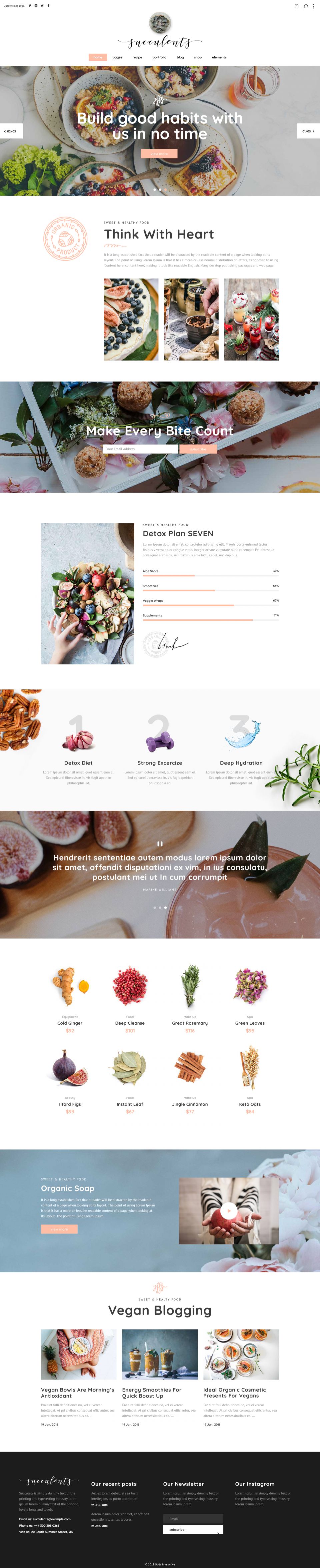 WordPress template ThemeForest Succulents