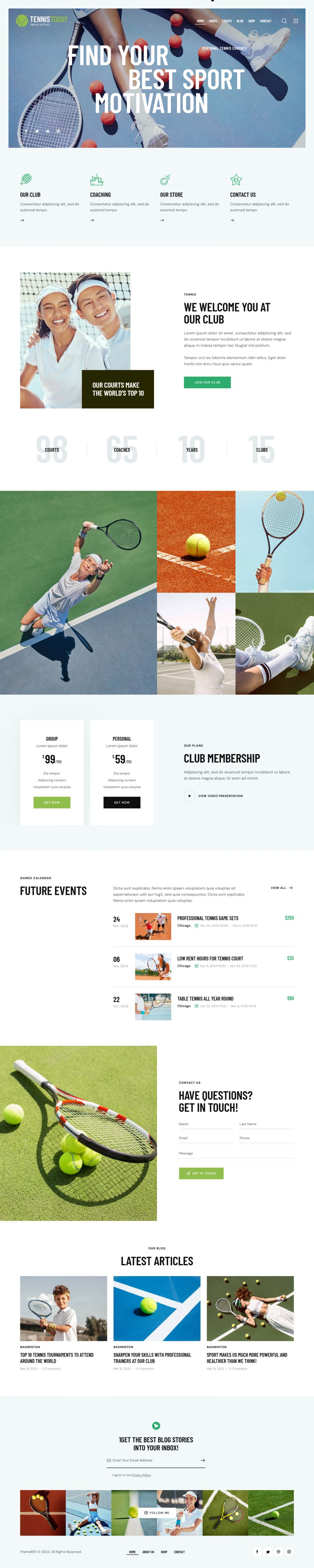 WordPress template ThemeForest Tennis Today