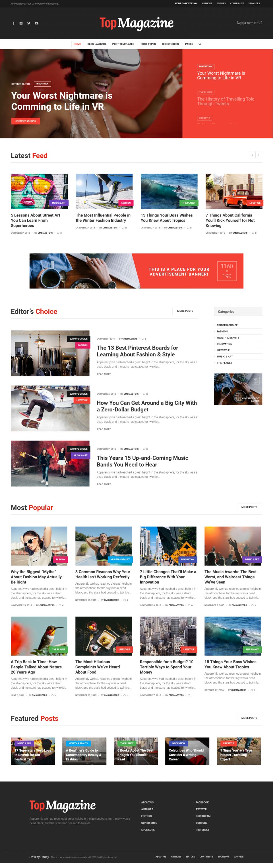 WordPress template ThemeForest Top Magazine