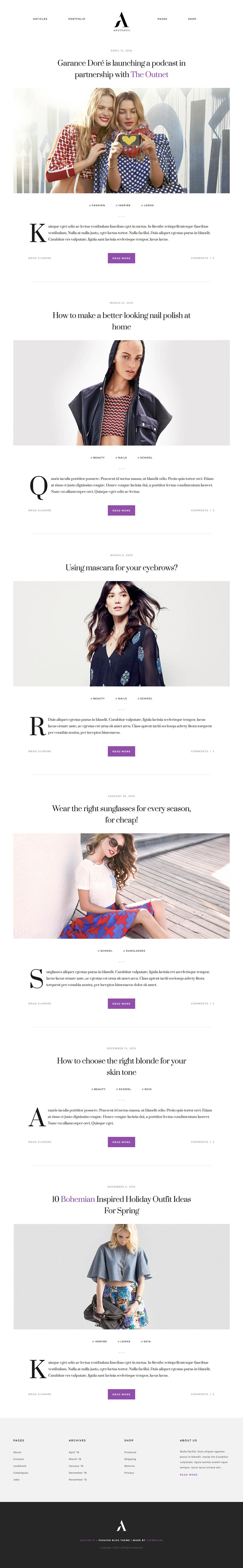 WordPress template ThemeFuse Aesthetic