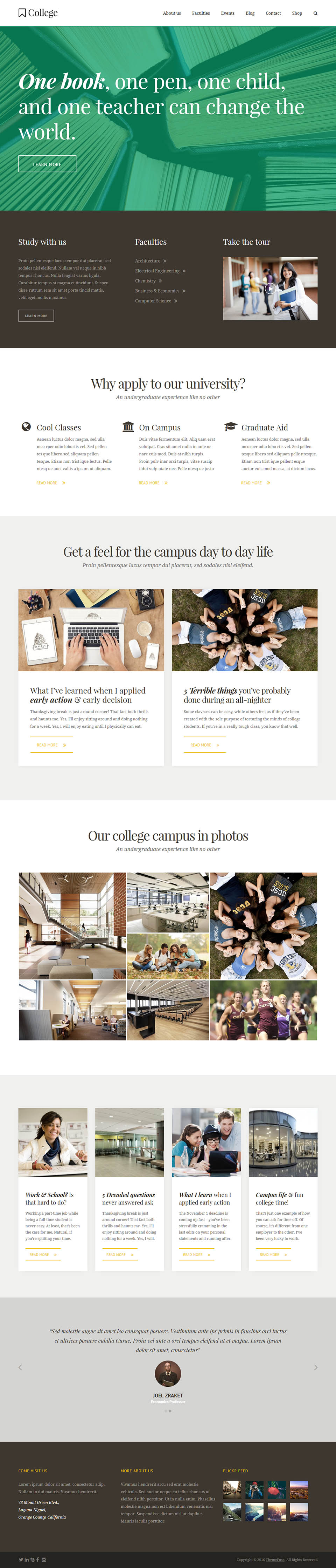 WordPress template ThemeFuse College