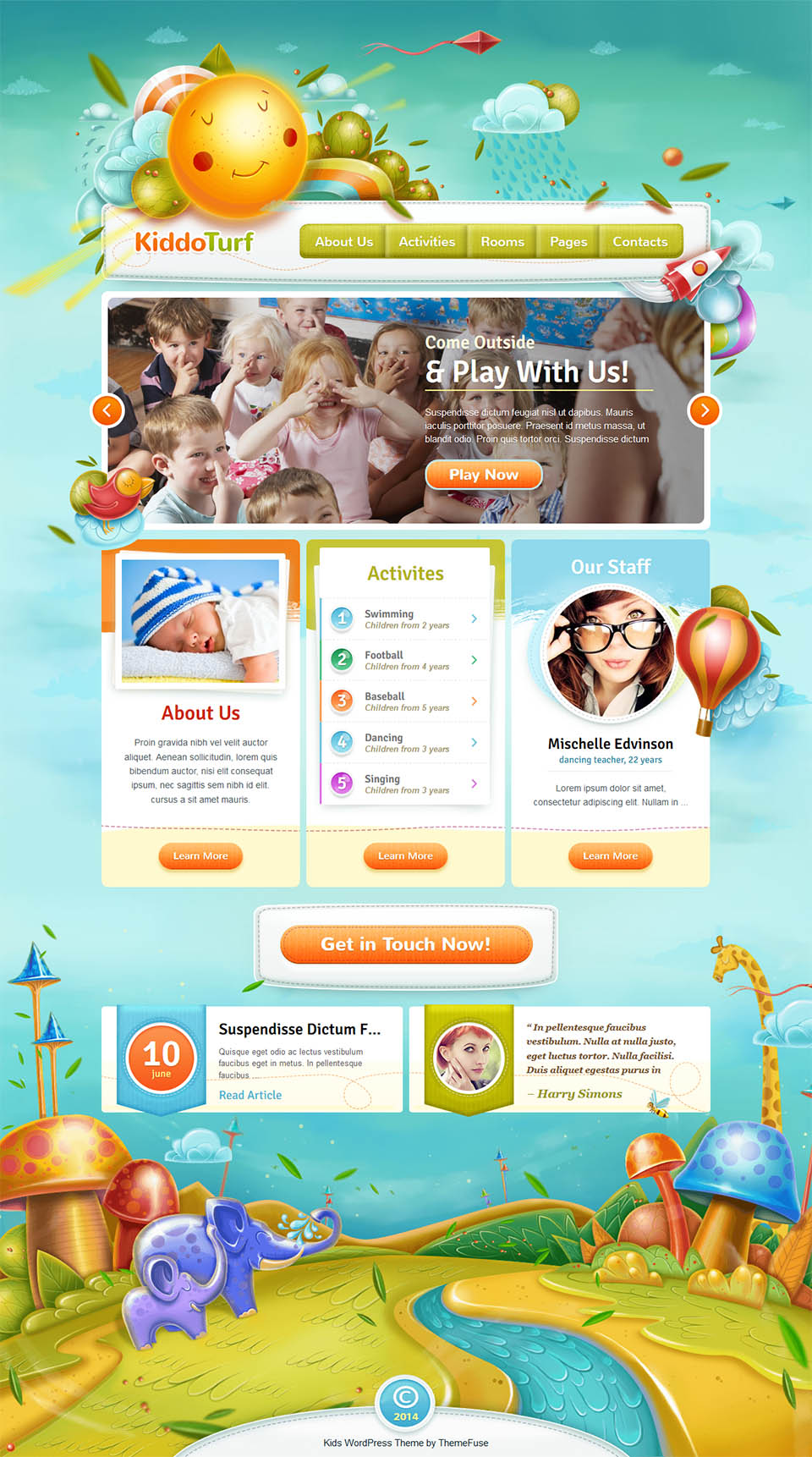 WordPress template ThemeFuse Kiddo Turf