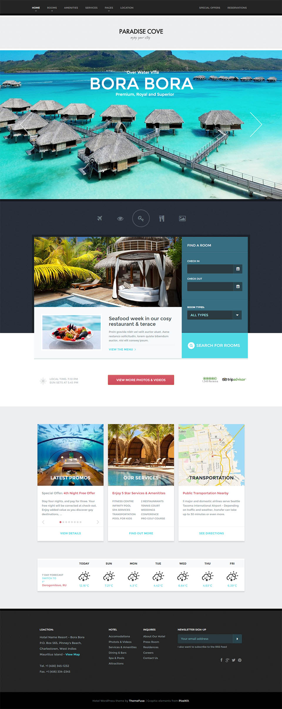 WordPress template ThemeFuse Paradise Cove