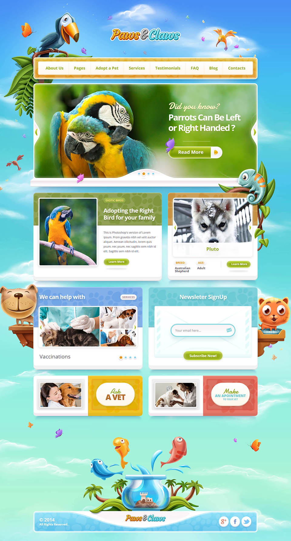 WordPress template ThemeFuse Paws & Claws