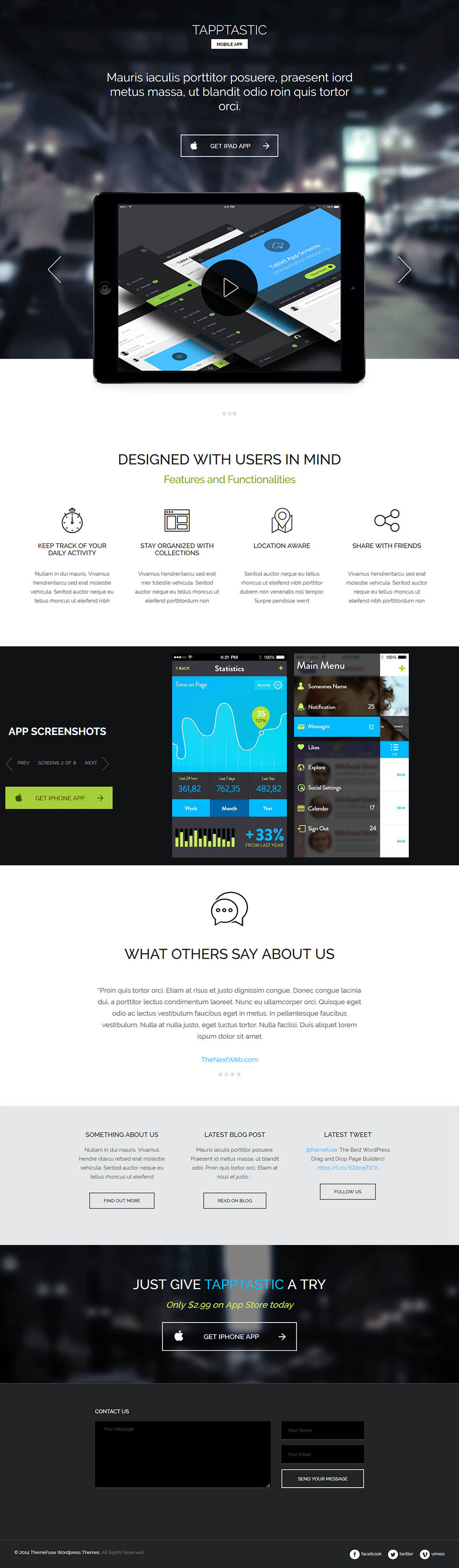 WordPress template ThemeFuse Tapptastic