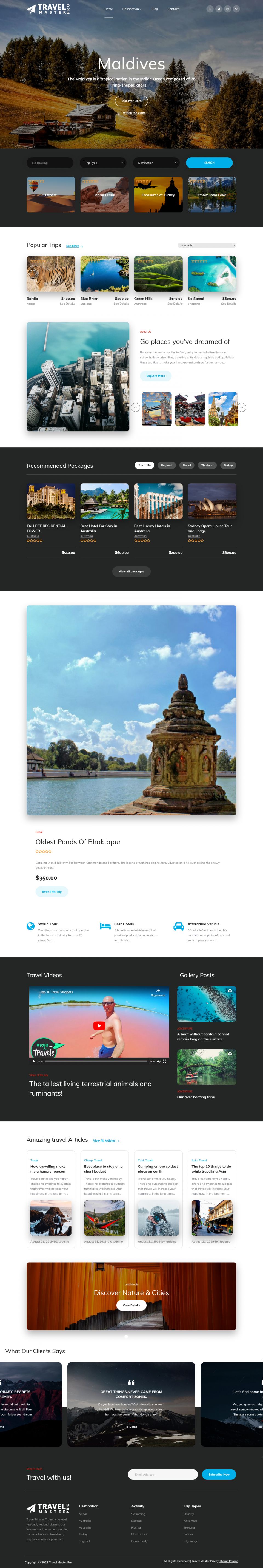 WordPress template Theme Palace Travel Master Pro