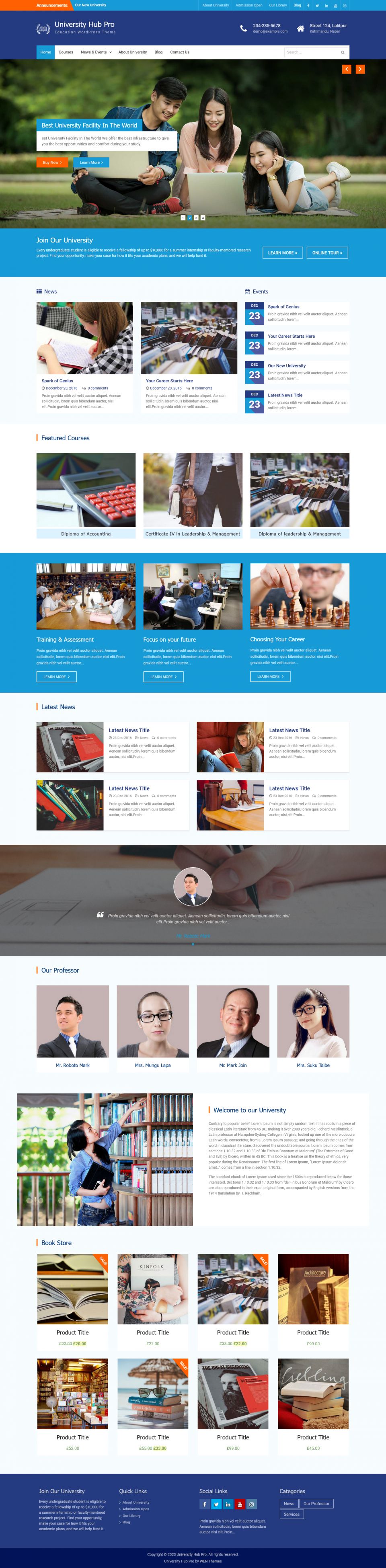 WordPress template Theme Palace University Hub Pro