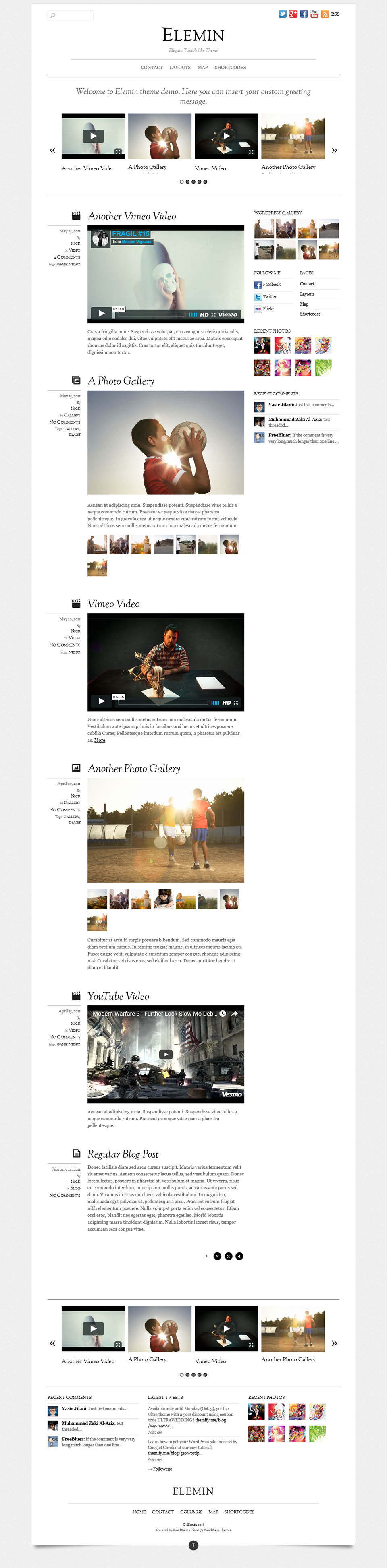 WordPress template Themify Elemin