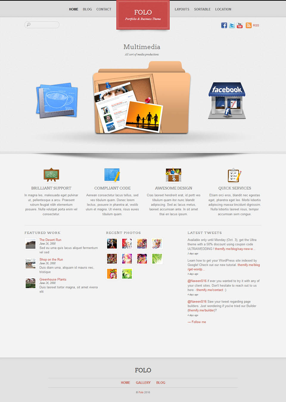 WordPress template Themify Folo